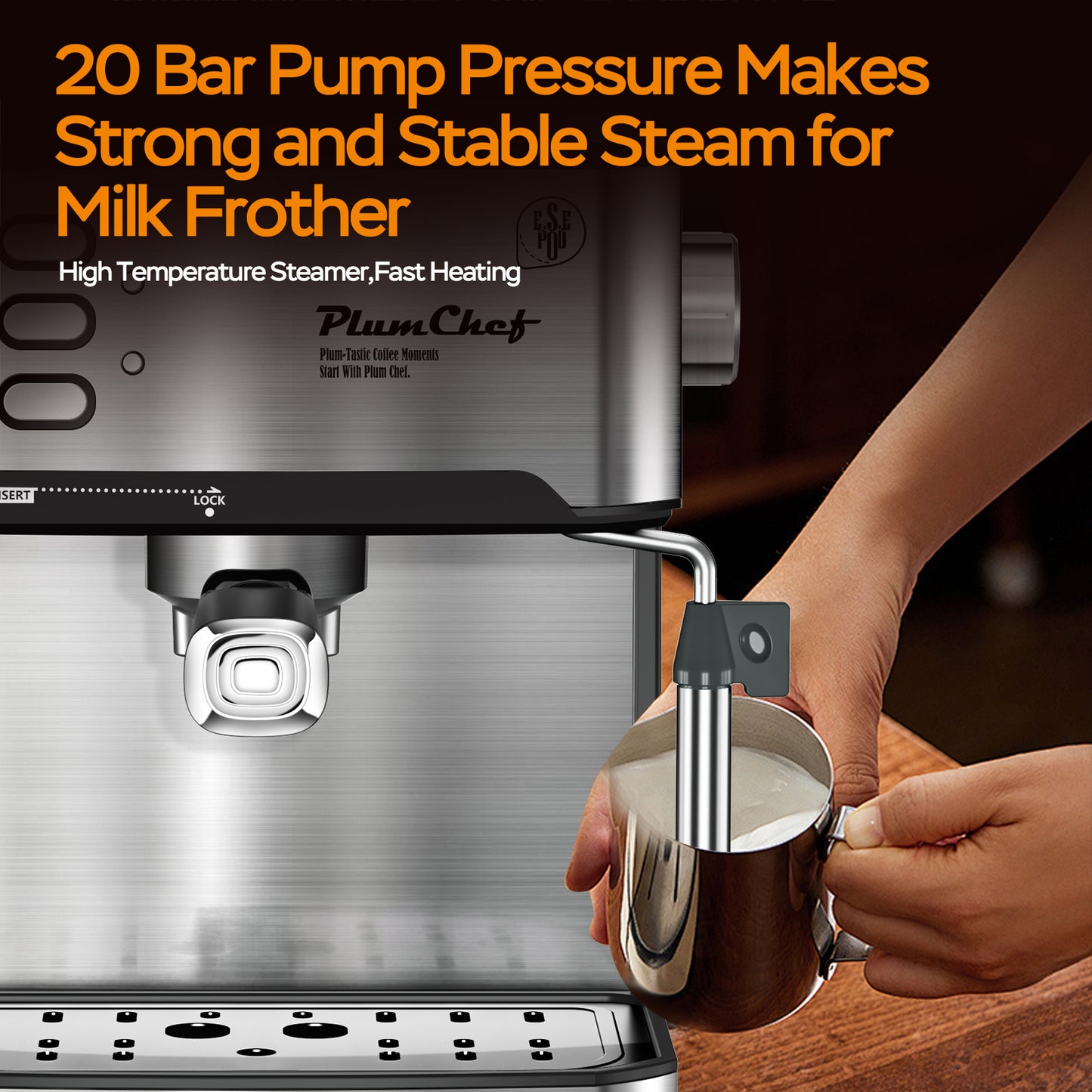 20 Bar Professional Espresso Machine with Advanced Milk Frother – Perfect for Crafting Espresso, Cappuccino, and Latte at Home