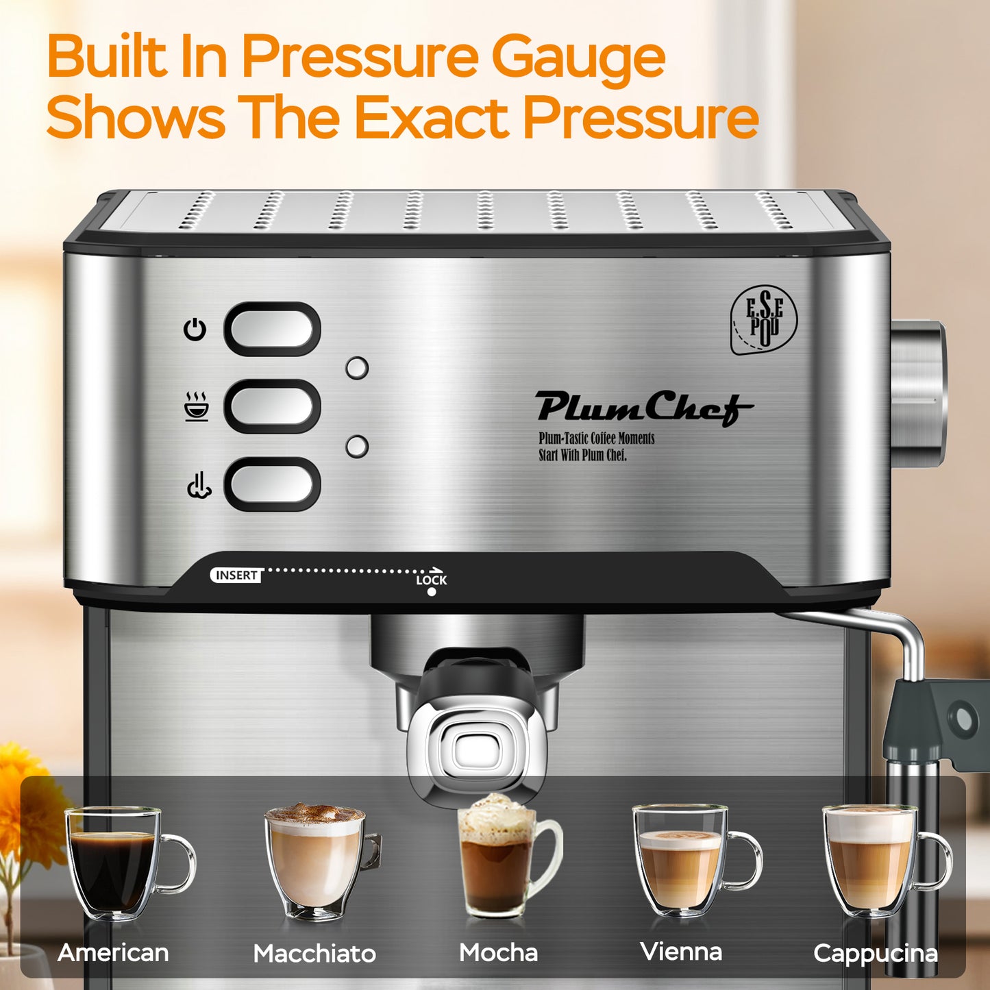 20 Bar Professional Espresso Machine with Advanced Milk Frother – Perfect for Crafting Espresso, Cappuccino, and Latte at Home