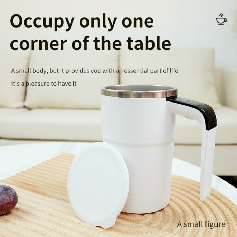 Experience Effortless Bliss with Our Automatic Self-Stirring Coffee Cup - Stainless Steel with LED Temperature Display