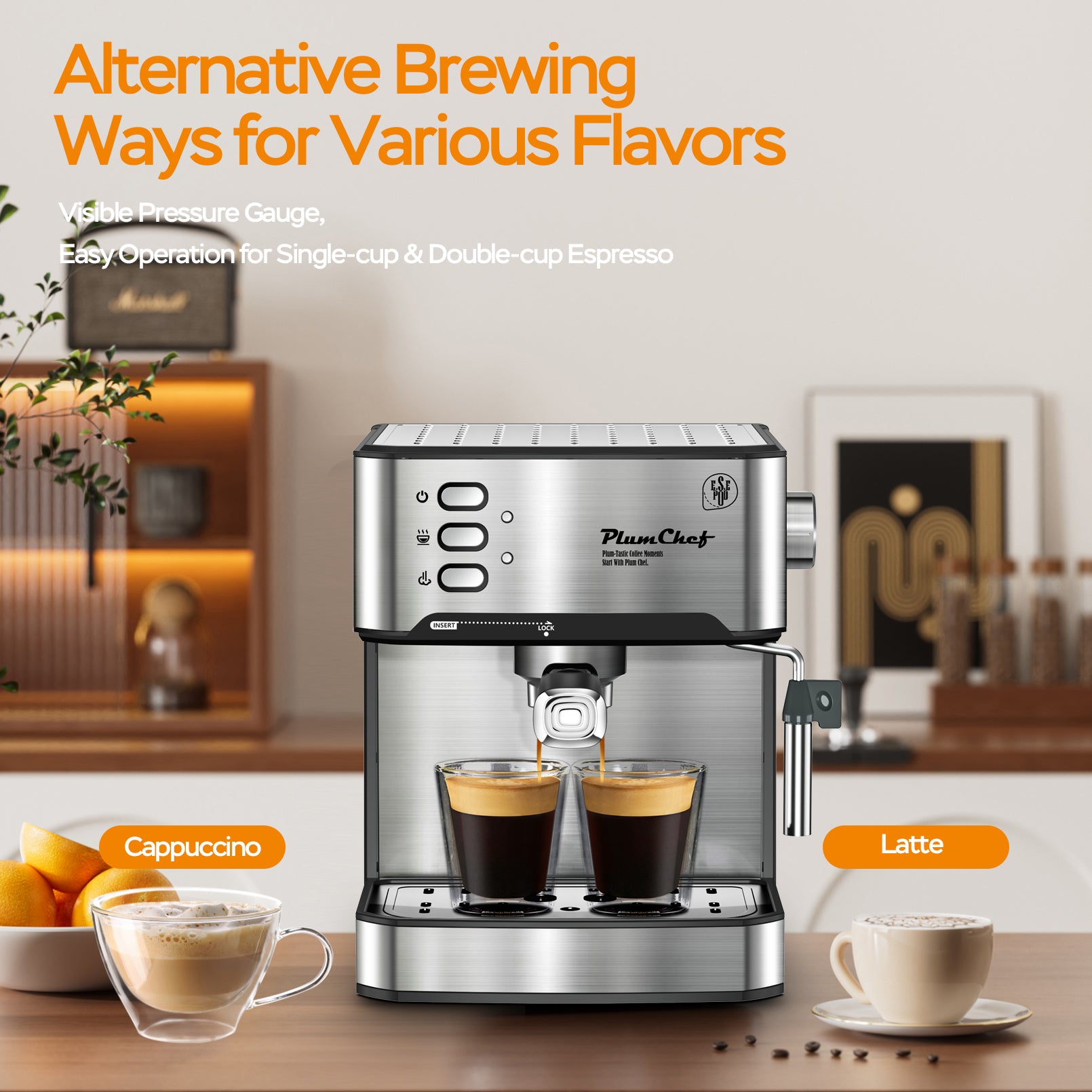 20 Bar Professional Espresso Machine with Advanced Milk Frother – Perfect for Crafting Espresso, Cappuccino, and Latte at Home