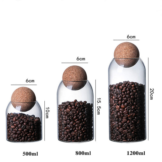 Get Your Snack Game On with This Fun Set of Storage Ball Jars – The Ultimate Cork-Popped Candy & Coffee Keepers!