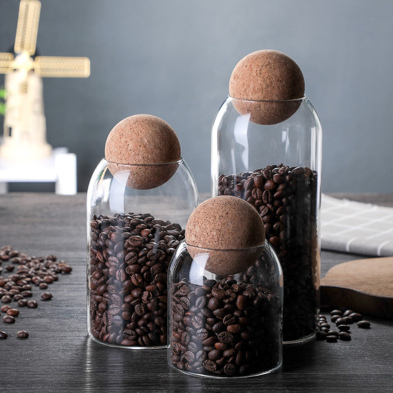 Get Your Snack Game On with This Fun Set of Storage Ball Jars – The Ultimate Cork-Popped Candy & Coffee Keepers!