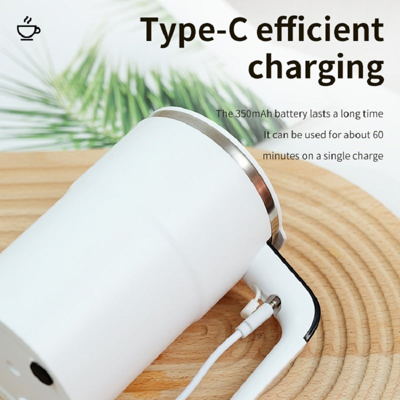 Experience Effortless Bliss with Our Automatic Self-Stirring Coffee Cup - Stainless Steel with LED Temperature Display