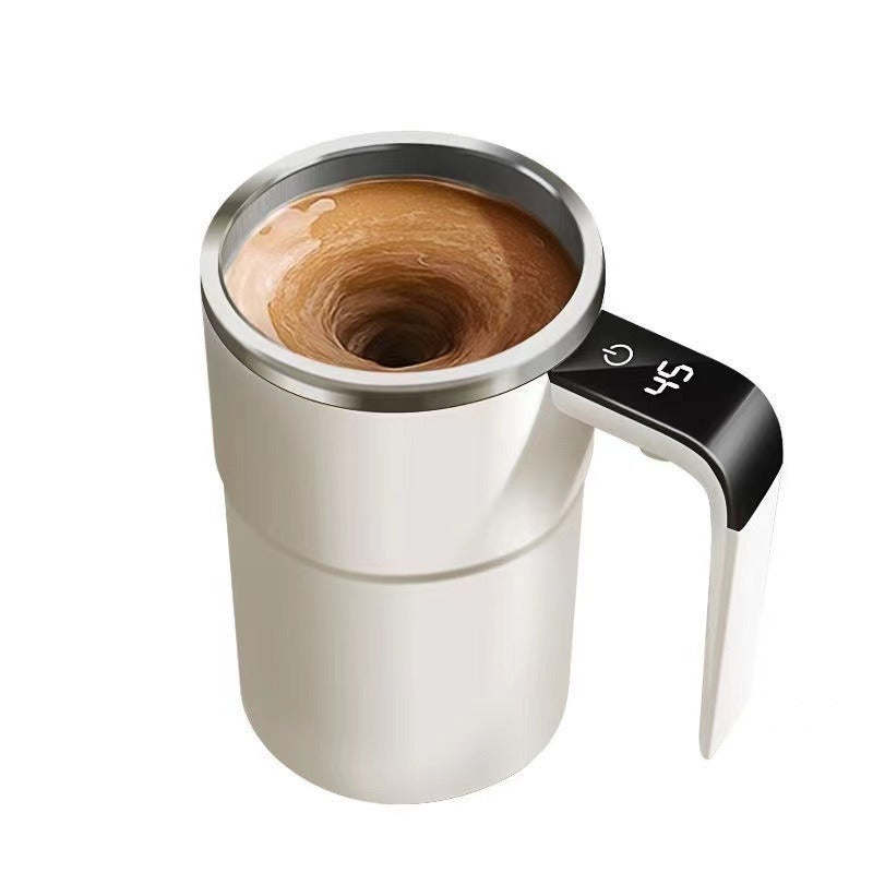 Experience Effortless Bliss with Our Automatic Self-Stirring Coffee Cup - Stainless Steel with LED Temperature Display