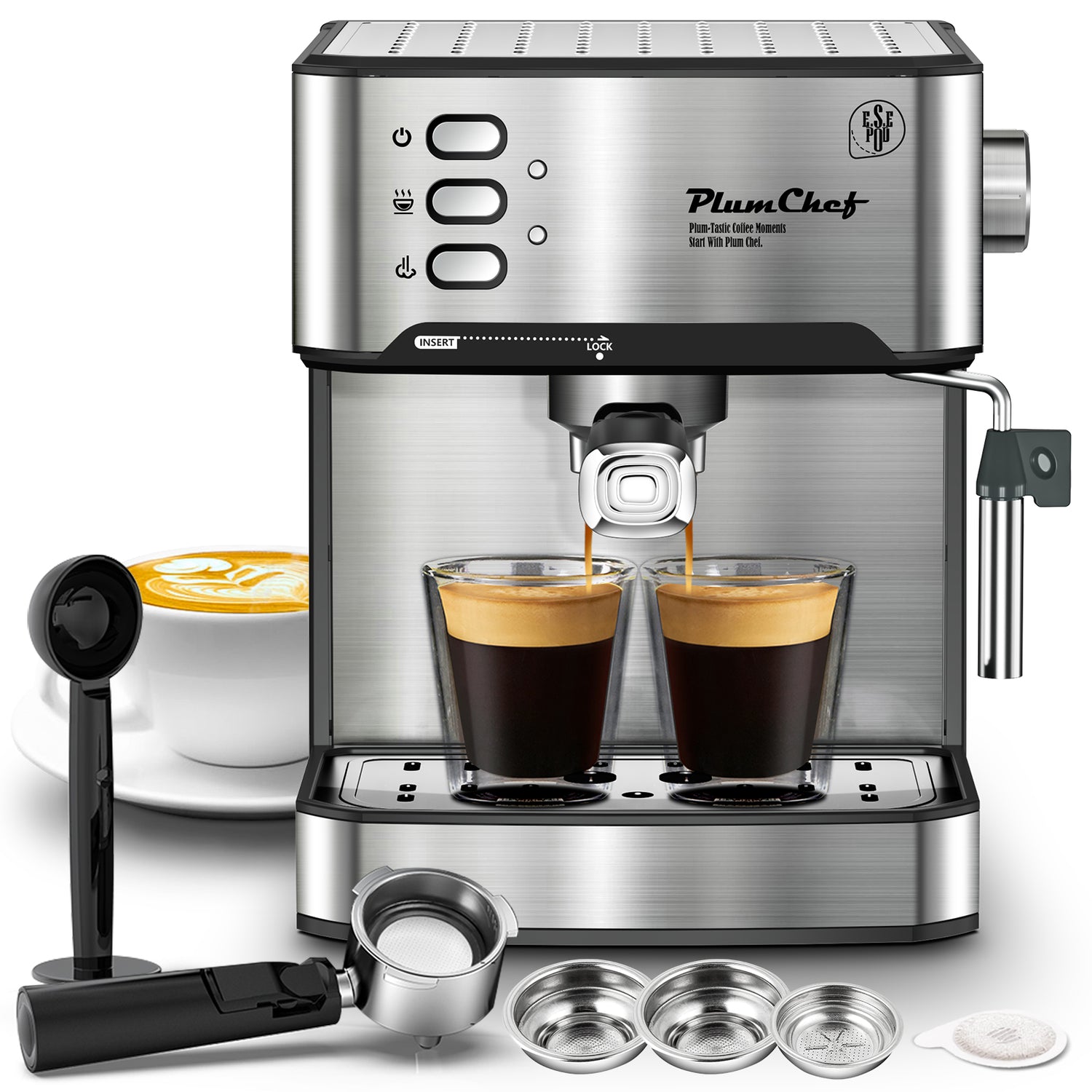 20 Bar Professional Espresso Machine with Advanced Milk Frother – Perfect for Crafting Espresso, Cappuccino, and Latte at Home
