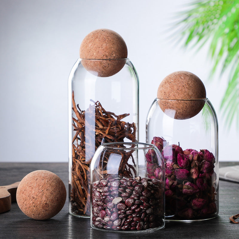 Get Your Snack Game On with This Fun Set of Storage Ball Jars – The Ultimate Cork-Popped Candy & Coffee Keepers!